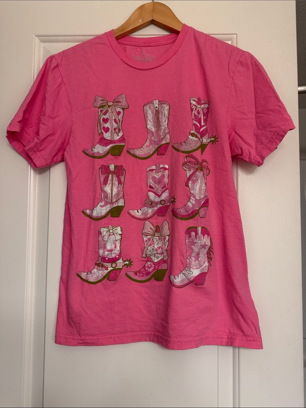Girls' Pink Cowboy Boot Graphic Tee